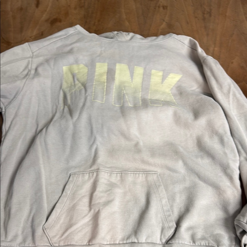 PINK White Hoodie Sweatshirt